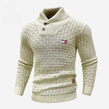 Knitted Sweater with Buttoned Collar || CLEARANCE SALE
