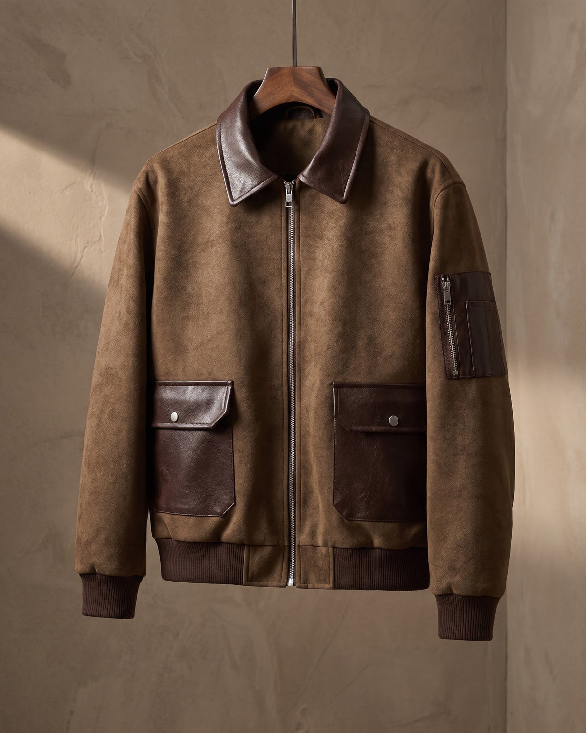 Moreno Suede-Look Bomber Jacket