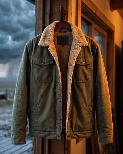 Silvio Cotton Sherpa-Lined Jacket