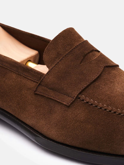 The Penny Loafer - Medium Brown Suede - Unlined