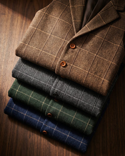 Tiziano Windowpane Lapel Vest