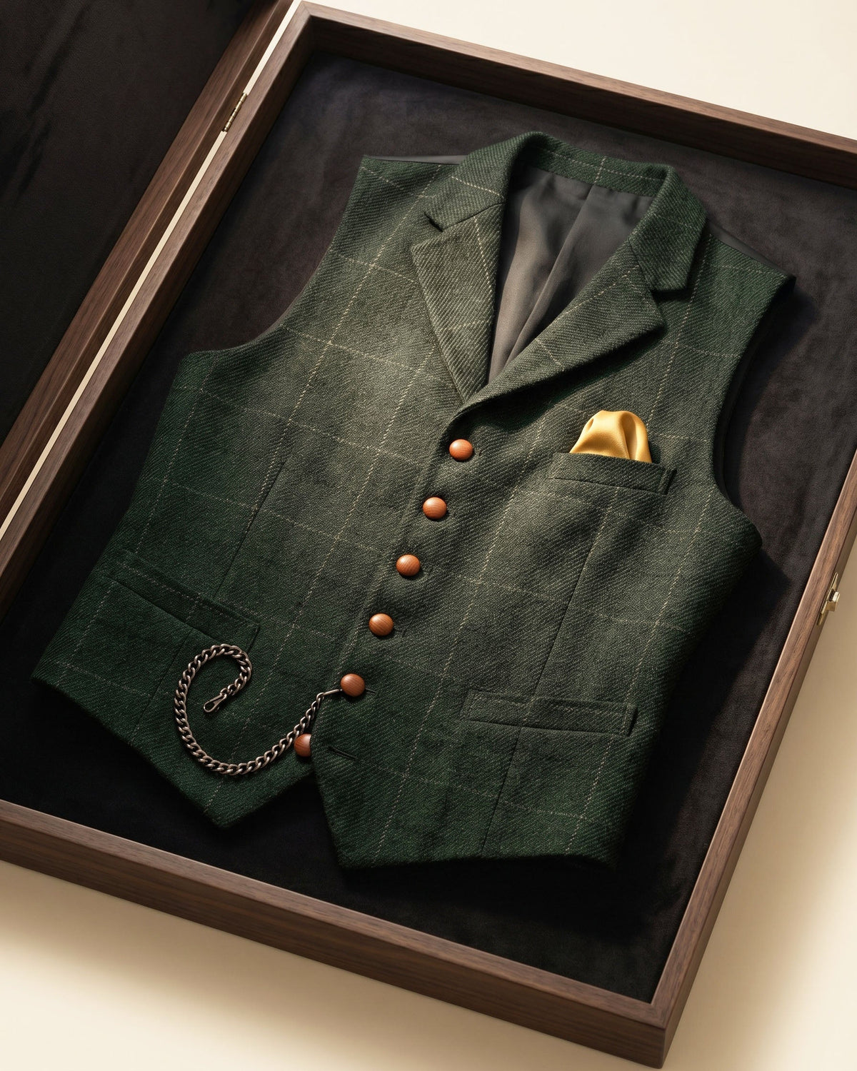 Tiziano Windowpane Lapel Vest