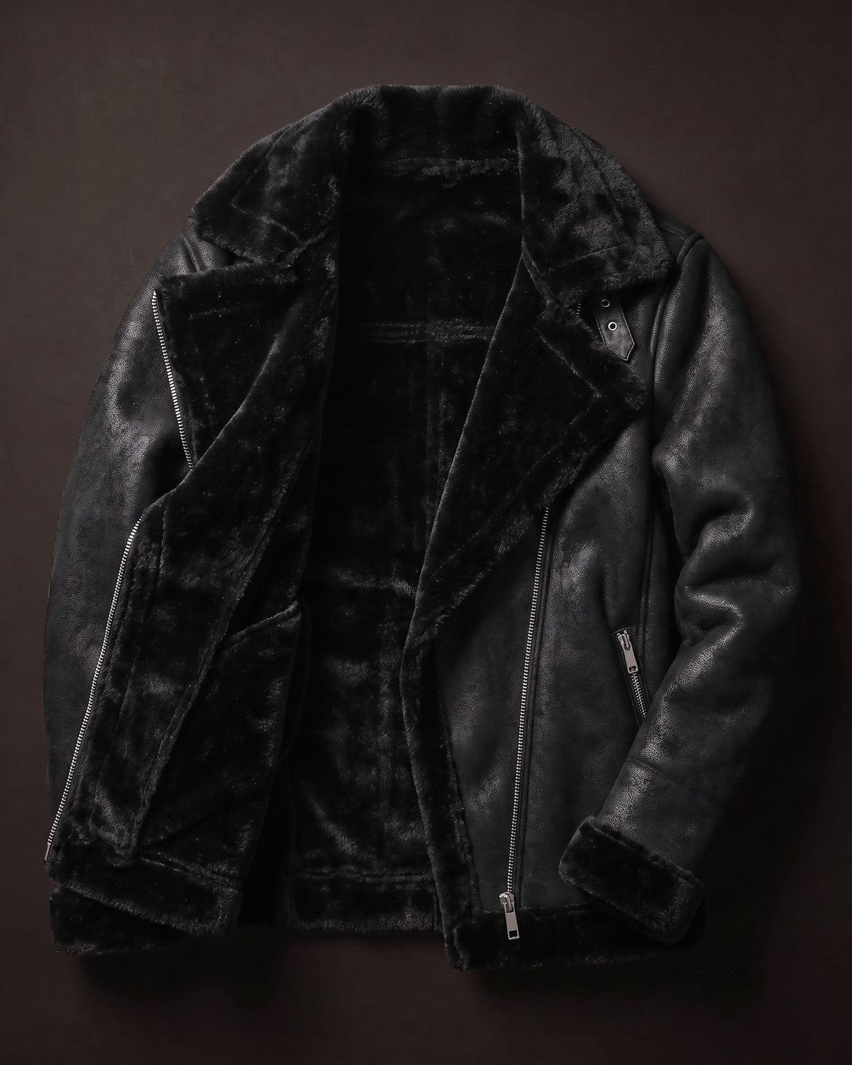 Antonio Faux Leather Shearling Jacket