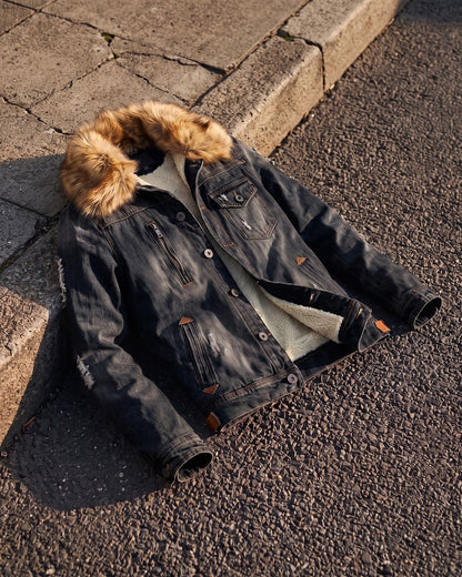 Bruno Denim Fur-Trim Jacket