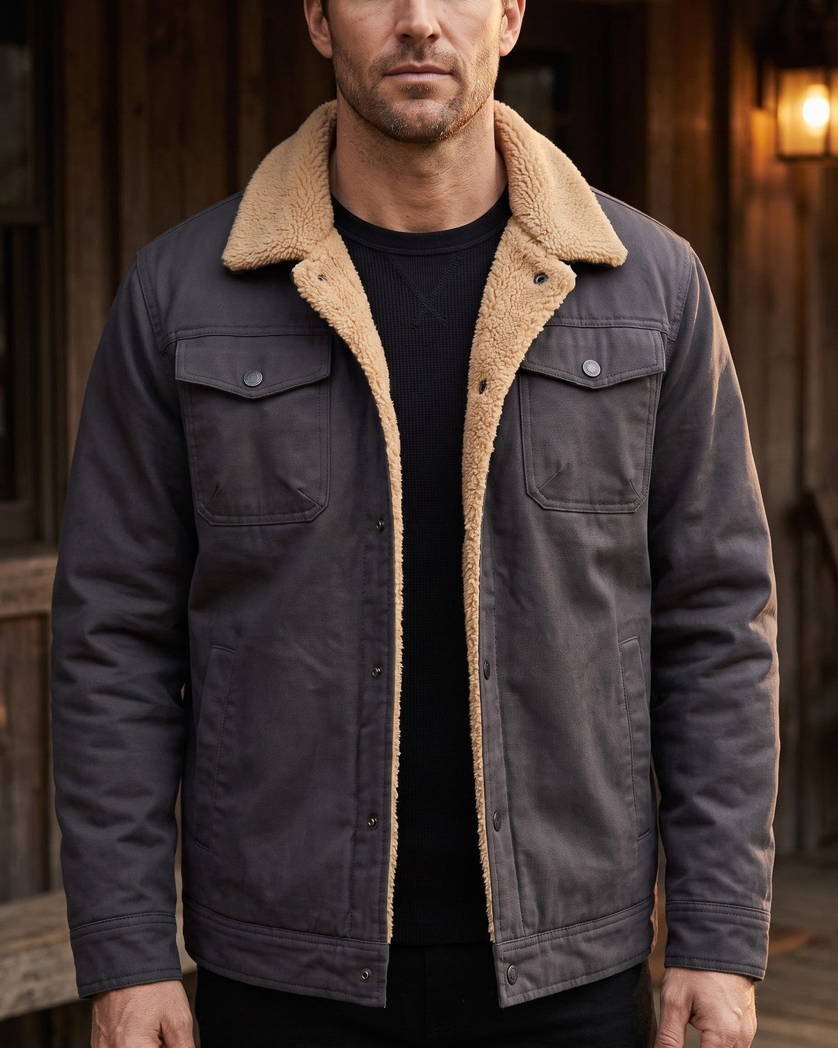 Silvio Cotton Sherpa-Lined Jacket