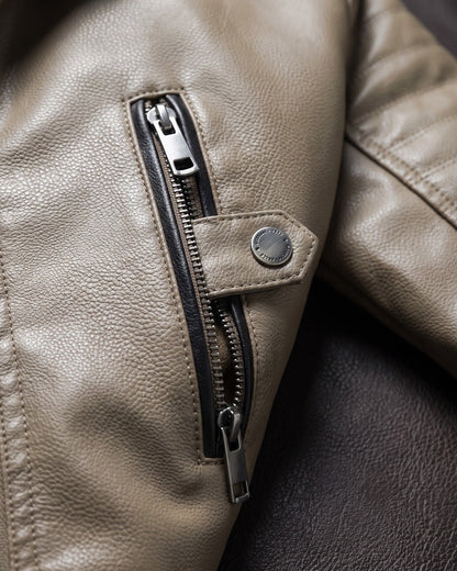 Eugenio Leather Hooded Jacket