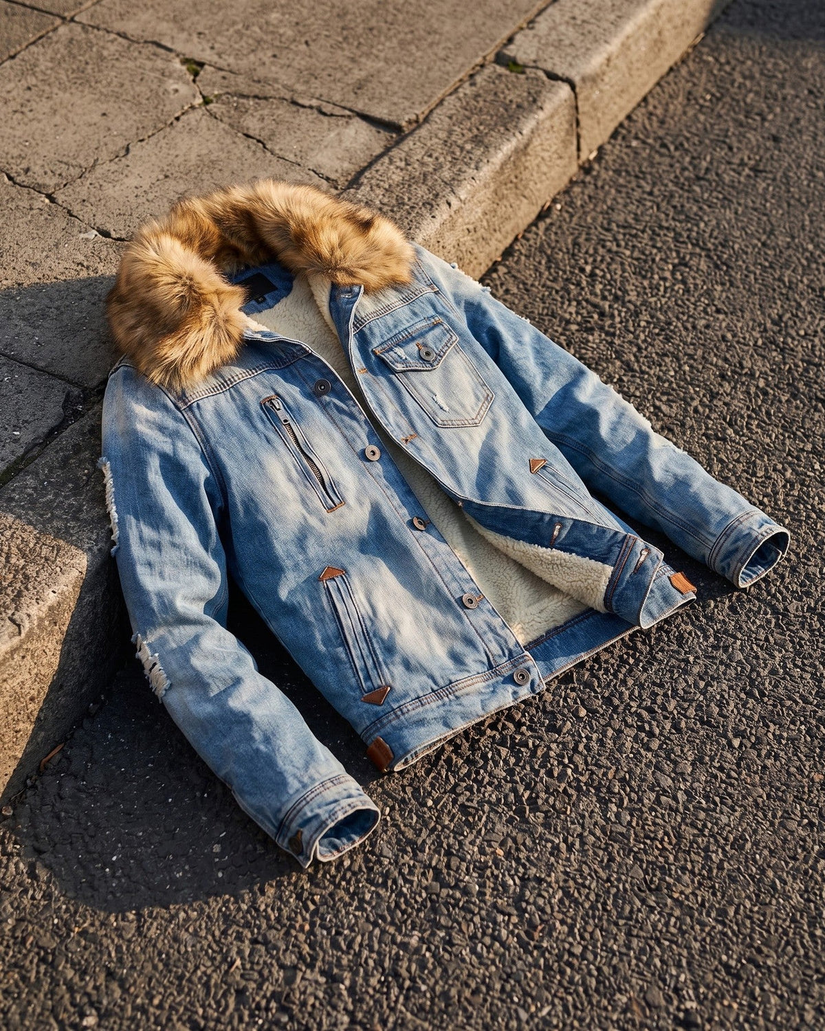 Bruno Denim Fur-Trim Jacket