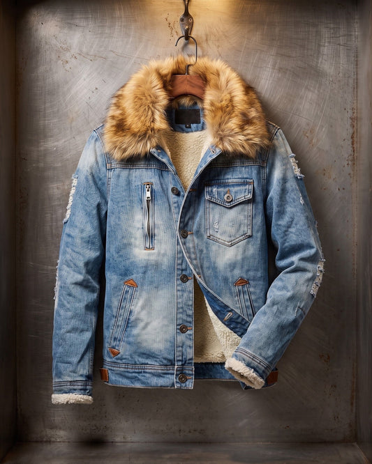 Bruno Denim Fur-Trim Jacket