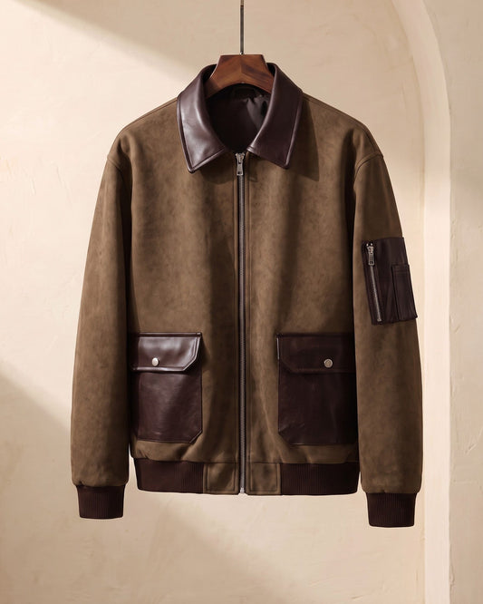 Moreno Suede-Look Bomber Jacket