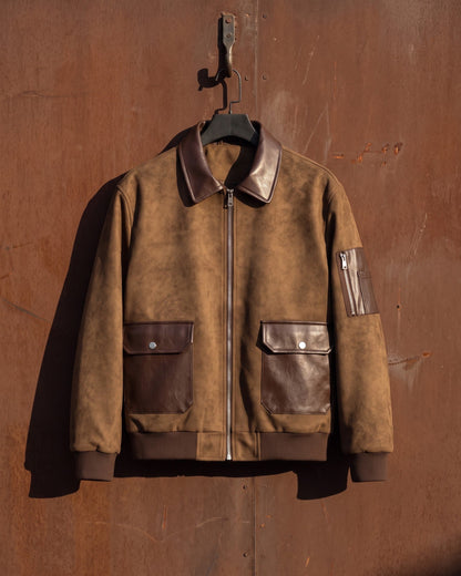 Moreno Suede-Look Bomber Jacket