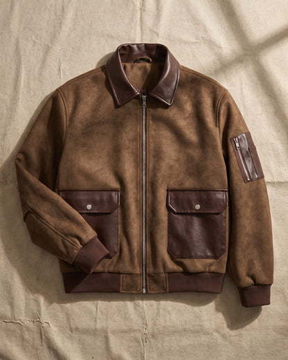 Moreno Suede-Look Bomber Jacket