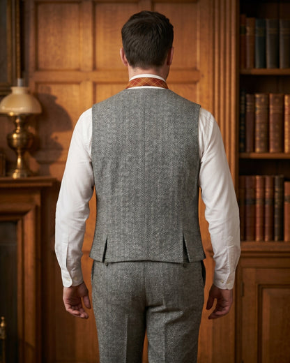 Isidoro Herringbone Tweed Vest