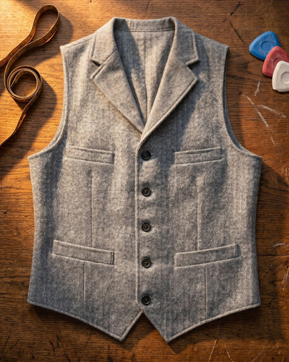 Lucio Herringbone Vest
