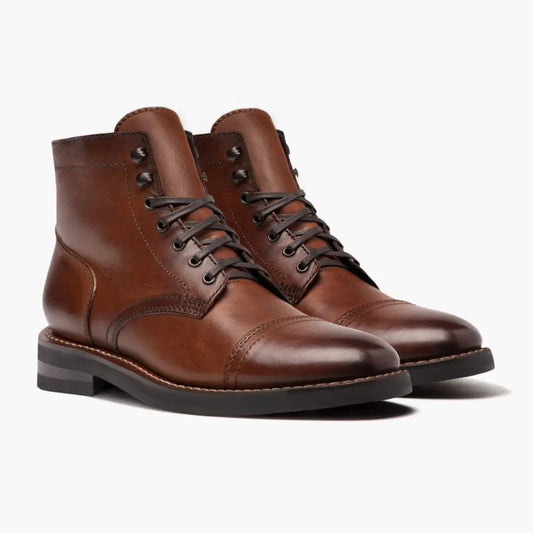 The Hayes Cap-Toe Boot — Brandy
