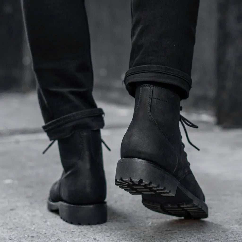The Hayes Lug-Sole Boot — Matte Black