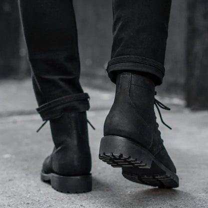 The Hayes Lug-Sole Boot — Matte Black